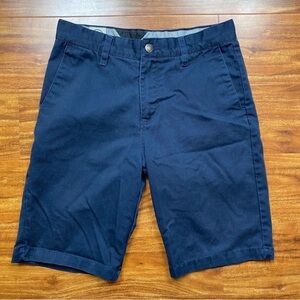 Volcom Boys Navy Blue Casual Chino Shorts Size 14 Casual Nautical Coastal Beach